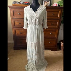 Tea N Rose Gray Lace Overlay Dress